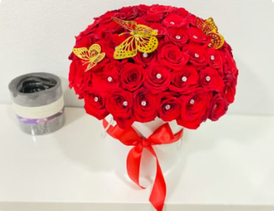 25  Roses in Cylinder Vase